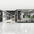 Modern Clothing Store Interior With Display Racks Seating Area And Lighting Fixtures
