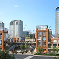 Aerial Urban Planning Layout Featuring High Rise Buildings Commercial Complex And Green Spaces