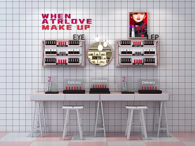 Nordic Display Cabinet Decorative Wall 3d model Nordic Display Cabinet Decorative Wall 3d model