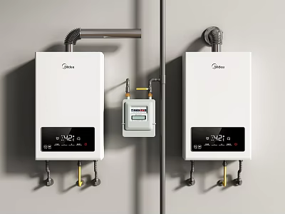 Water Heater Gas Meter Gas Water Heater 3d model
