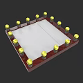 Mall Store Display Structure With Red Frame White Panel And Yellow Decorative Balls