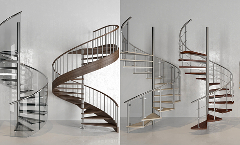 Modern revolving staircase revolving staircase combination 3d model