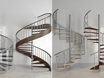 Modern revolving staircase revolving staircase combination 3d model