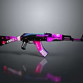 Colorful Assault Rifle With Pink Purple Graffiti Rascal Design And Modern Aesthetic