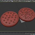 Two Round Pizzas With Red And Yellow Toppings On Wooden Plates