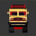 Yellow Functional Vehicle With Red Stripes And Roof Equipment