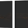 New Chinese Double Door 3d model