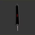 Black Sword With Red Symbol Sharp Blade And Modern Fantasy Design