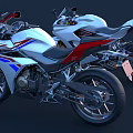 High Performance Sport Motorcycles With White And Red White Blue Livery And Stylish Red Rims