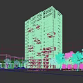 Modern High Rise Residential Building With Glass Facade Balconies And Surrounding Greenery