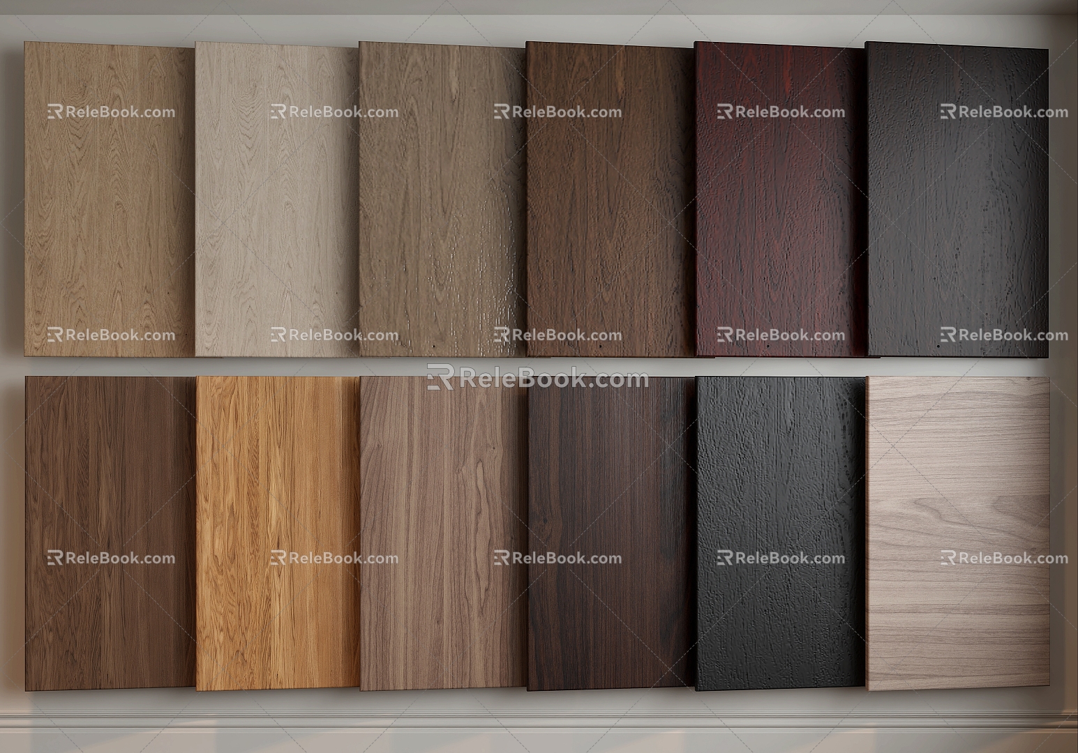 Wood veneer wood grain board wood wall board 3d model