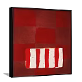 Abstract Painting Featuring Red Squares And White Stripes Design 3d model