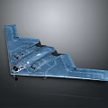 Detailed Deep Blue Stealth Bomber Military Aircraft Model With Realistic Features