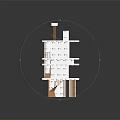 Detailed Multi Level Architectural Model With Wooden Stairs White Exterior And Transparent Base