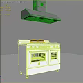 White Double Oven Gas Stove With Range Hood For Modern Kitchen Appliances