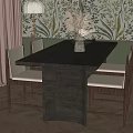 Nordic Dining Table and Chair Combination 3d model