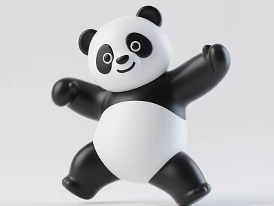 panda red panda giant panda animal zoo 3d model