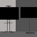 Two Modern Televisions with Mobile Wheel Stand and Fixed Base in Sleek Design 3d model