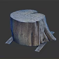 Natural Rustic Wooden Stump Decorative Piece With Authentic Wood Grain For Home Interior