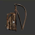 Vintage Leather Backpack With Worn Texture Decorative Patches And Classic Design