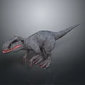 Realistic 3D Dinosaur Model With Gray Skin Sharp Teeth And Claws Standing Pose 3d model