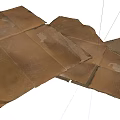 Damaged Brown Cardboard Boxes With Torn Surfaces And Used Packaging Materials 3d model