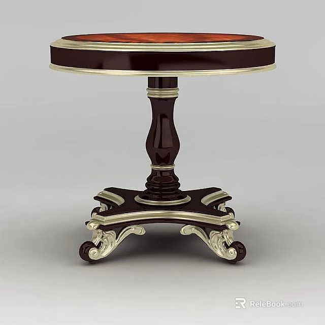 Elegant Inflatable Model With Dark Carved Base And Golden Decorations 3d model 