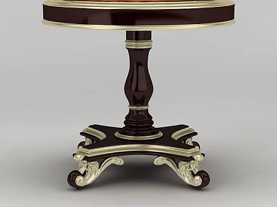 Elegant Inflatable Model With Dark Carved Base And Golden Decorations 3d model
