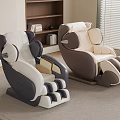 Modern Massage Chair Design With Gray White And Beige Brown Leather In Cozy Living Room