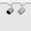 Modern White Track Mounted Downlights With Bright Illumination For Interior Design 3d model