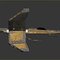 Advanced Interstellar Spacecraft With Yellow Gray Wings And Engines For Cosmic Exploration