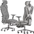 Comfortable Ergonomic Office Mesh Chair Adjustable Swivel Desk Set Breathable Design