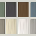 Assorted Color Curtains with Various Shades for Home Interior Design 3d model
