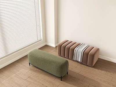 Modern Bed End Stool Soft Bed Shoe Changing Stool Sofa Stool 3d model