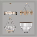 Modern Crystal Chandeliers With Metal Frames And Elegant Linear Circular Designs