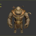 Bandaged Mythical Mummy Creature With Ankh Symbol And Golden Belt