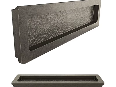 Modern Rectangular Door Handle With Textured Surface And Dark Gray Metal Finish 3d model