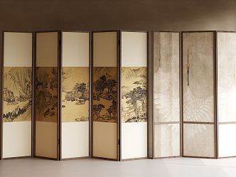 New Chinese-style screen partition 3d model