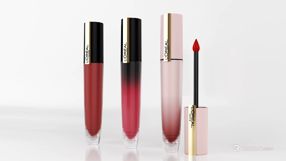 L'OREAL Liquid Lipstick Beauty Products With Different Color Shades And Glossy Finish 3d model 