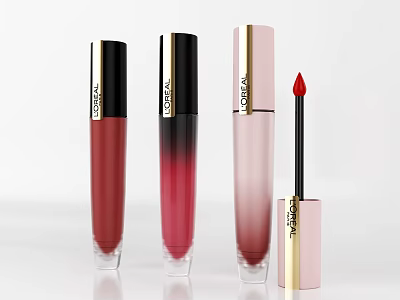 L'OREAL Liquid Lipstick Beauty Products With Different Color Shades And Glossy Finish 3d model