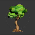Lush 3D Styled Tree with Vibrant Green Leaves and Sturdy Brown Trunk