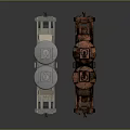 Two Industrial Railway Tank Cars In New And Rusty Conditions