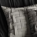Woven Gray Decorative Pillows with Intricate Textured Pattern for Home Decoration