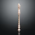 Ivory White Flute Musical Instrument With Classical Design Standing On Dark Background And Reflection