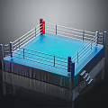 Professional Boxing Ring Sports Equipment with Steel Ropes Corner Posts and Blue Platform