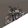 Black Classic Motorcycle Design With Wide Tyres Chrome Handlebars And Vintage Body Features