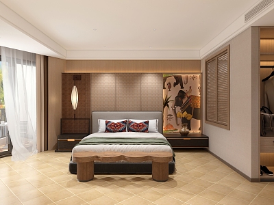 Thailand Hotel Big Bed Room Standard Room 3d model