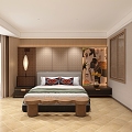 Thailand Hotel Big Bed Room Standard Room 3d model