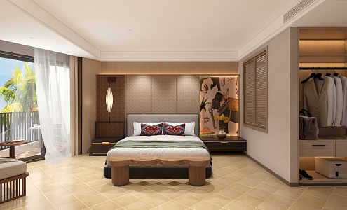 Thailand Hotel Big Bed Room Standard Room 3d model