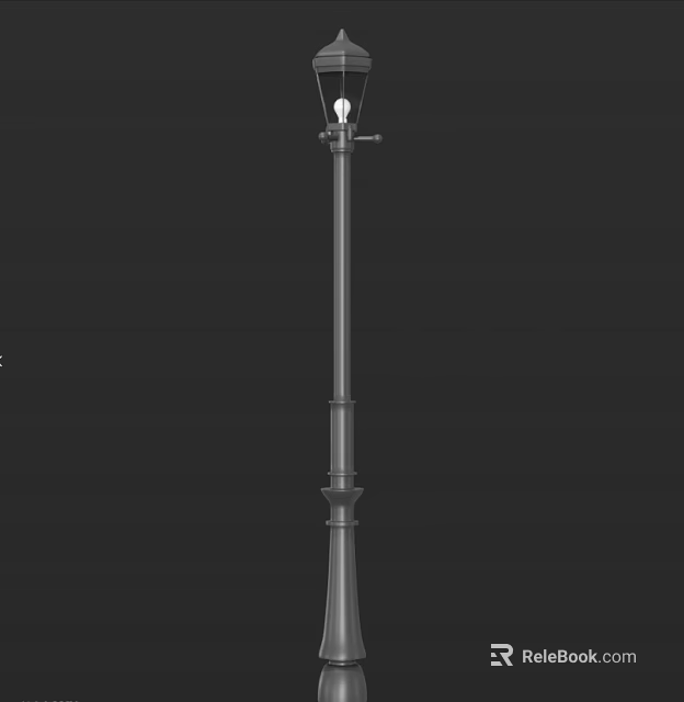 Classic Outdoor Street Light With Metal Pole For Garden Pathway Illumination 3d model 